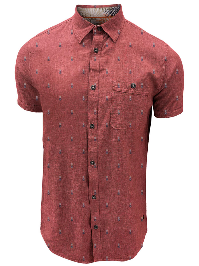 Point Zero shirt 7264321 in short-sleeved printed linen red color