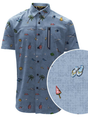 Point Zero shirt 7264742 printed short sleeves comfortable and stretchy blue combo