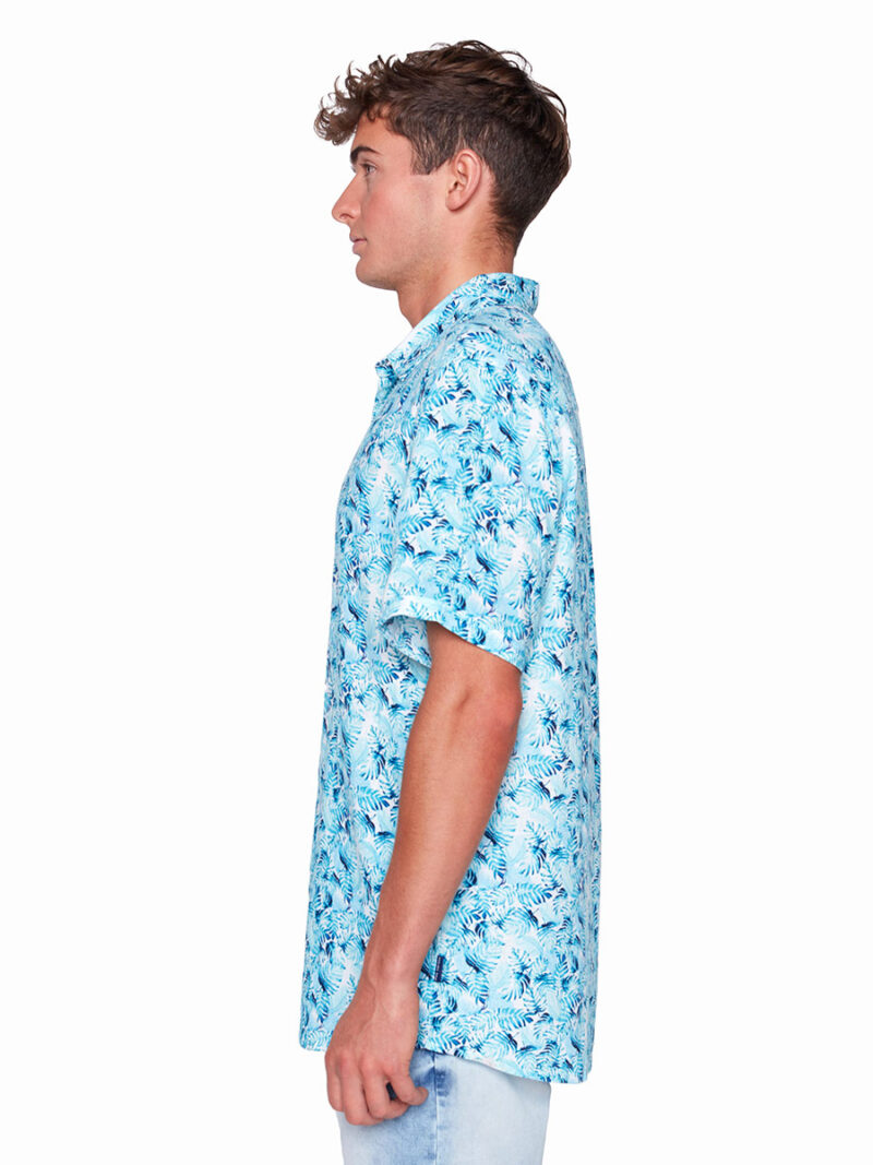 Projek Raw 142206 shirt in soft and comfortable printed linen blue combo