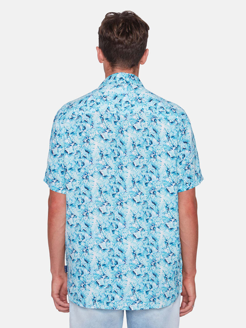 Projek Raw 142206 shirt in soft and comfortable printed linen blue combo