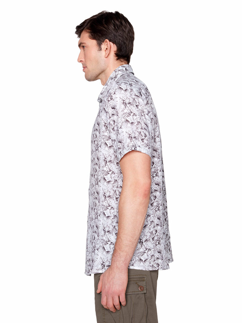 Projek Raw 142206 shirt in soft and comfortable printed linen grey combo