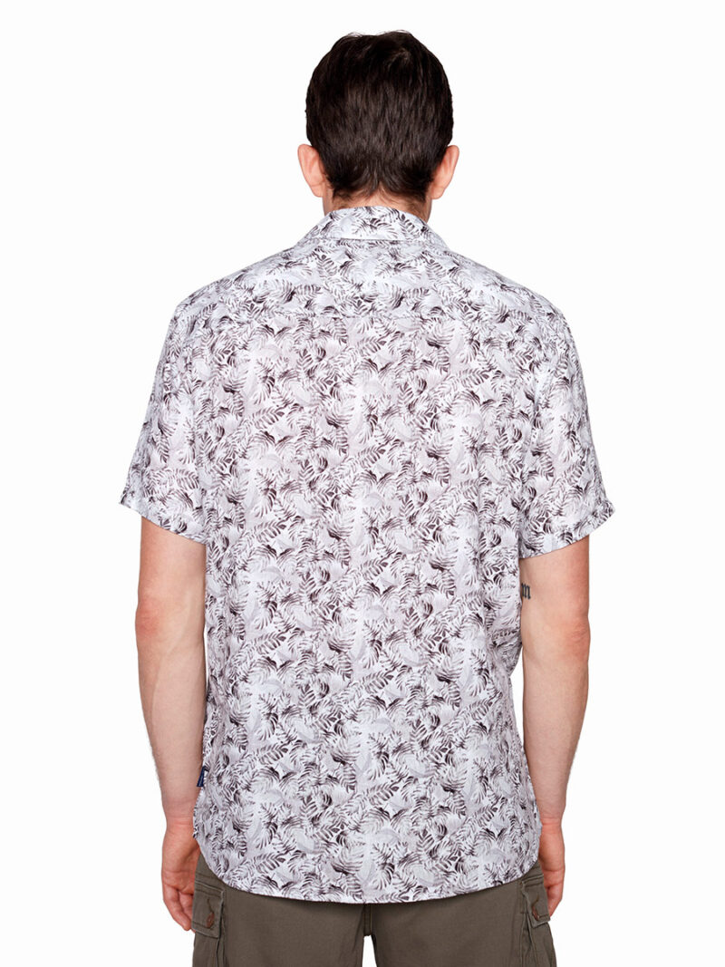 Projek Raw 142206 shirt in soft and comfortable printed linen grey combo