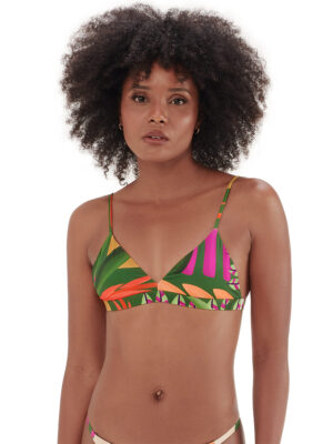 Maryssil 600-25E triangle bikini top with adjustable straps green combo