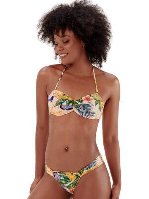 Maryssil bikini top 605-20E bandeau style removable straps cream color
