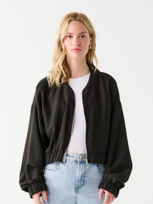 Dex Bomber jacket 2329512D in light and comfortable black linen
