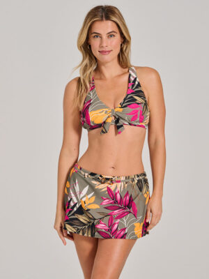Mosaic skirt bikini bottom MOBEAW03072 green combo sunshine print