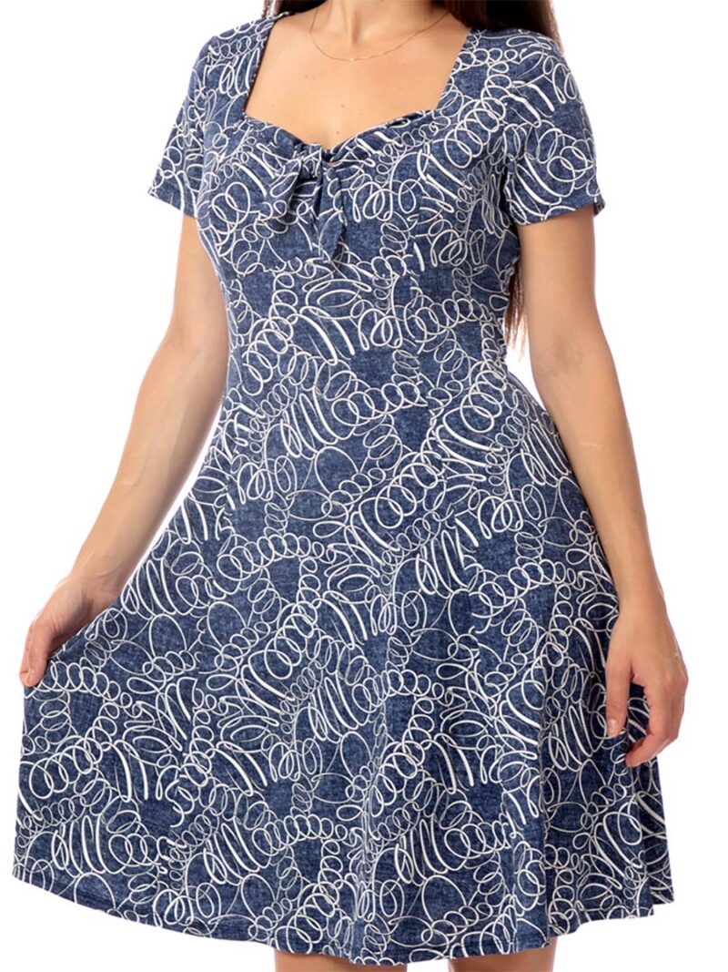 Bali dress 8309 printed heart neckline short sleeves