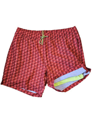  Projek Raw PPS23606-COR comfortable and stretchy printed swim shorts coral combo