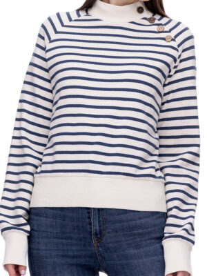 Ragwear Sweatshirt 2431-30002 stripe raglan sleeves off white blue