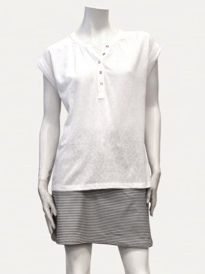 Point Zero T-shirt 8264506 short sleeves, button collar in white color