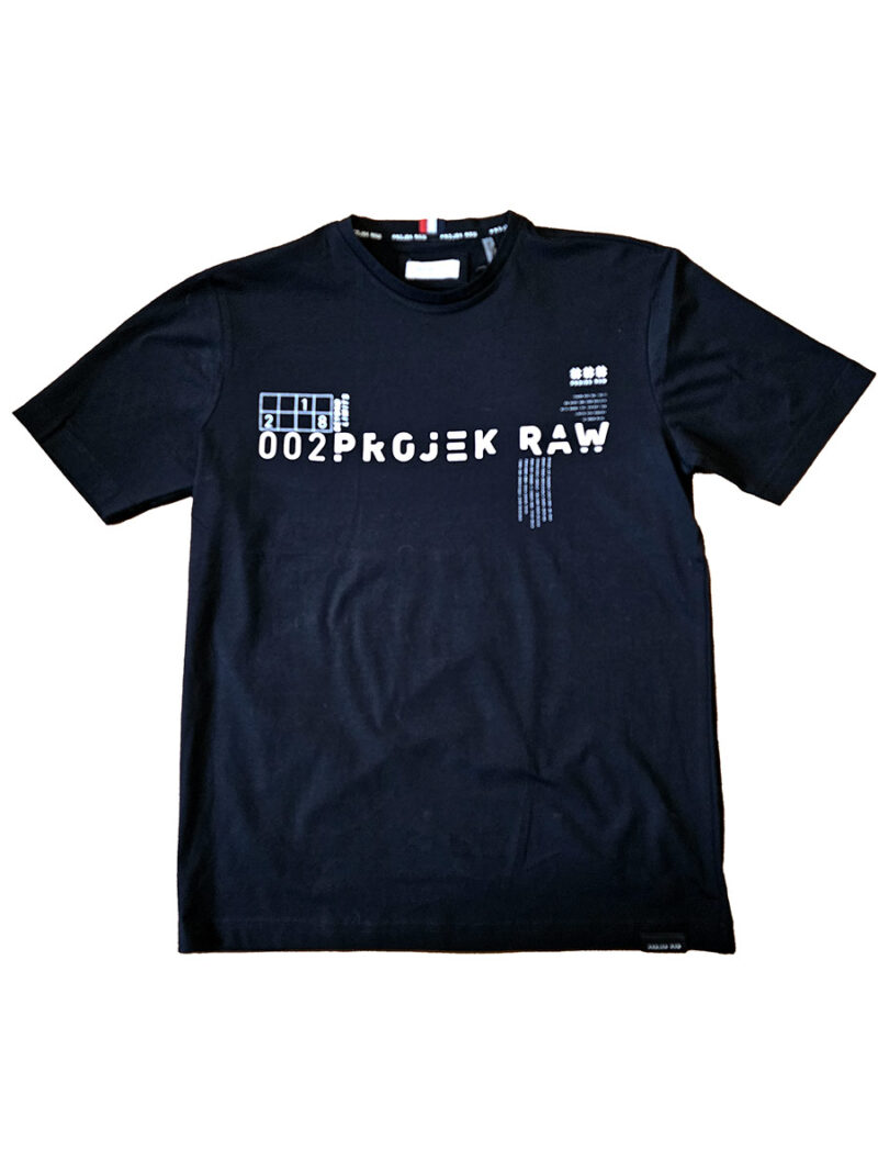T-shirt Projek Raw 142710 manches courtes en coton imprimé couleur noir