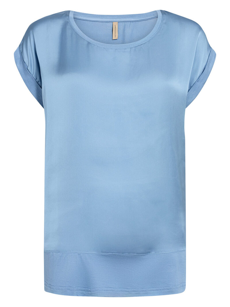 Top Soyaconcept 29026-40 satin short sleeves blue color