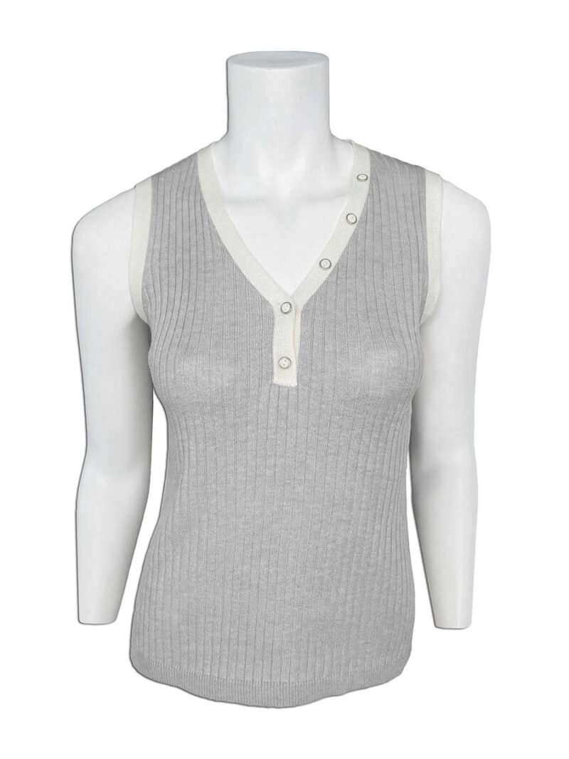 Camisole  Motion MOM4094 tricot rib gris mix