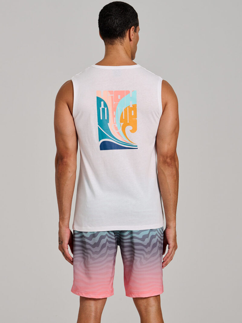 Nortcoast tank top NCBEAM03016 printed back in white color