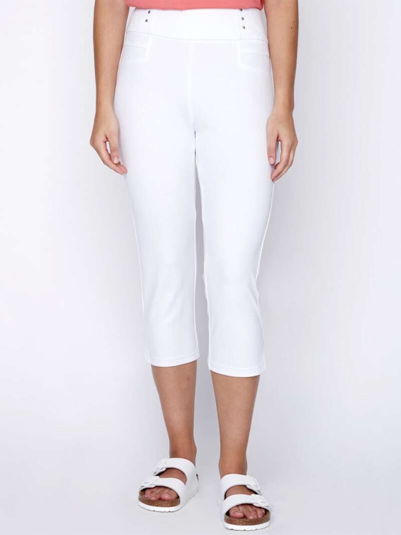 CoCo Y Club capri 241-1835 Stretchy Comfortable Pull-on white color