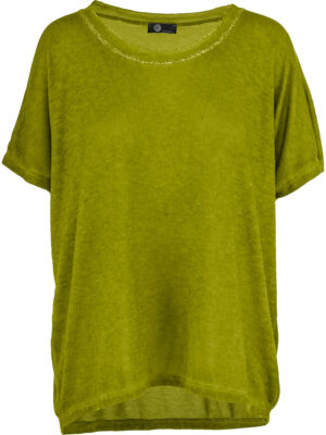 Sweater M Italy 10-1095U light loose short sleeves green