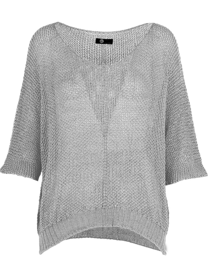 Chandail M Italy 33- 1892U en tricot encolure V manches 3/4 gris