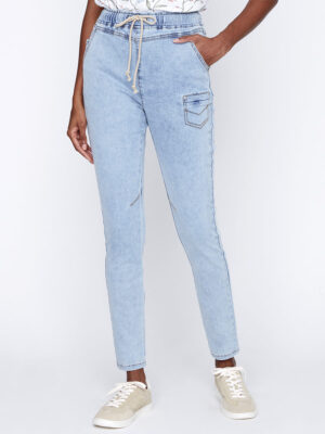 CoCo Y Club 241-1843 pull-on jeans, stretchy and comfortable light blue