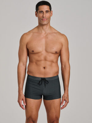 Northcoast NCBEAM02980 short fitted black geo print boxer swimsuit
