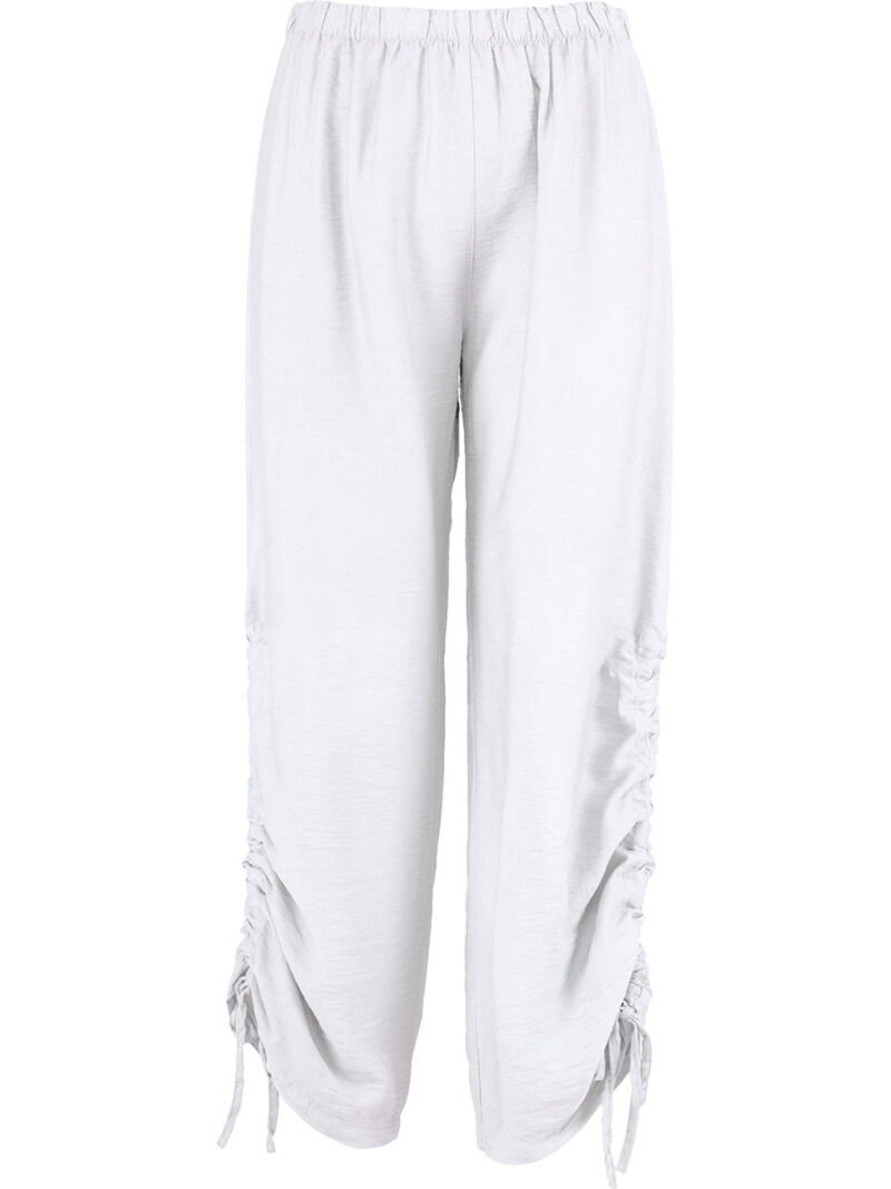 Pantalon M Italy 11-4042U plissé sur la jambe couleur blanc