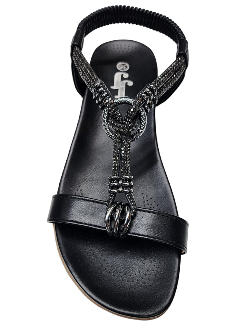 Sandales JJ-footwear S-1409 bijoux noir
