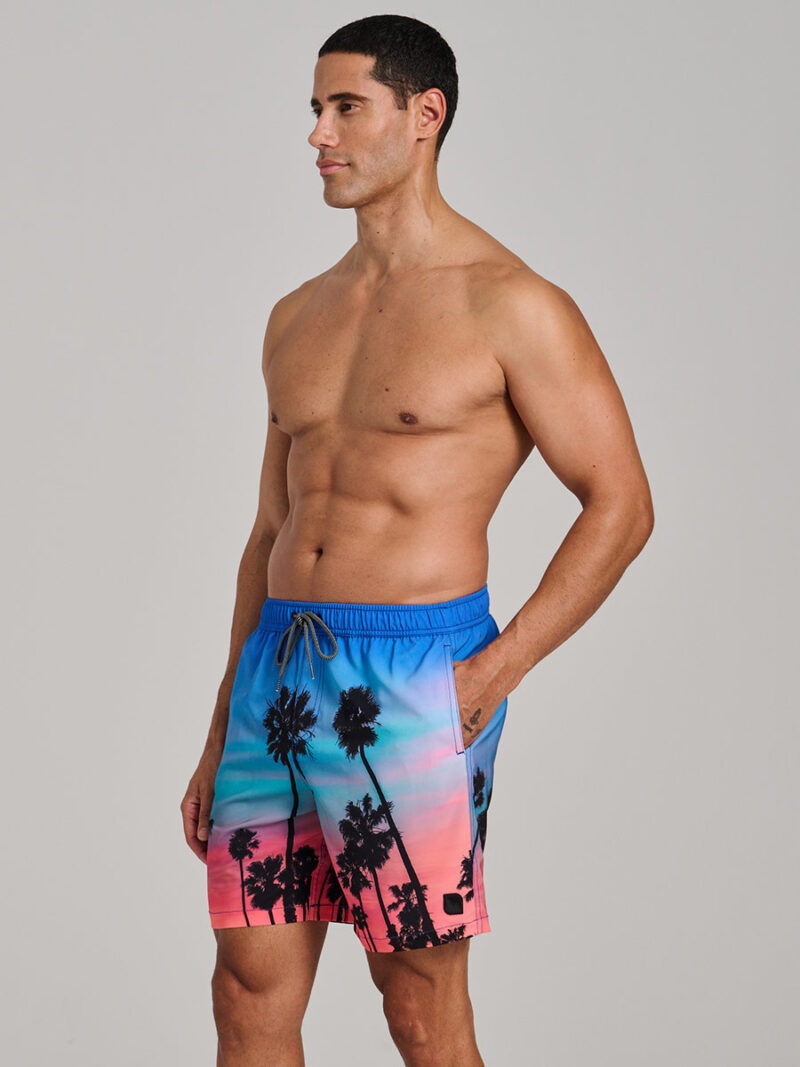 Nortcoast NCBEAM02957 Ibiza printed swim shorts, stretchy and comfortable, palm tree print