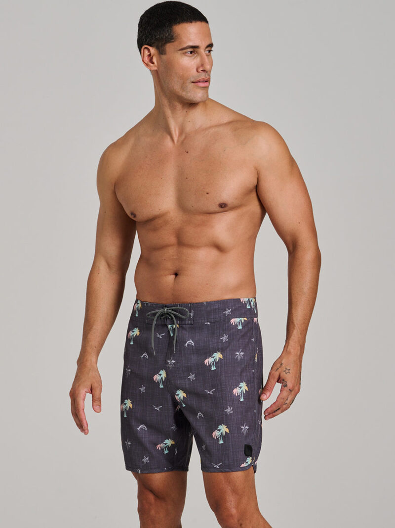 Nortcoast NCBEAMO2959 Tulum printed stretch and comfortable gray combo swim shorts
