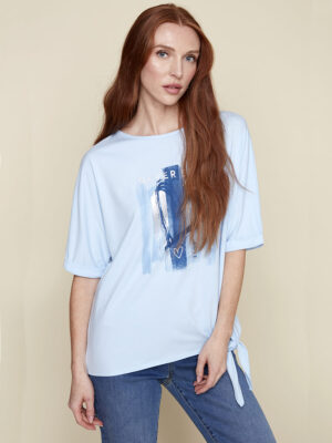 T-shirt CoCo Y Club 241-2118 imprimé  manches courtes bleu ciel