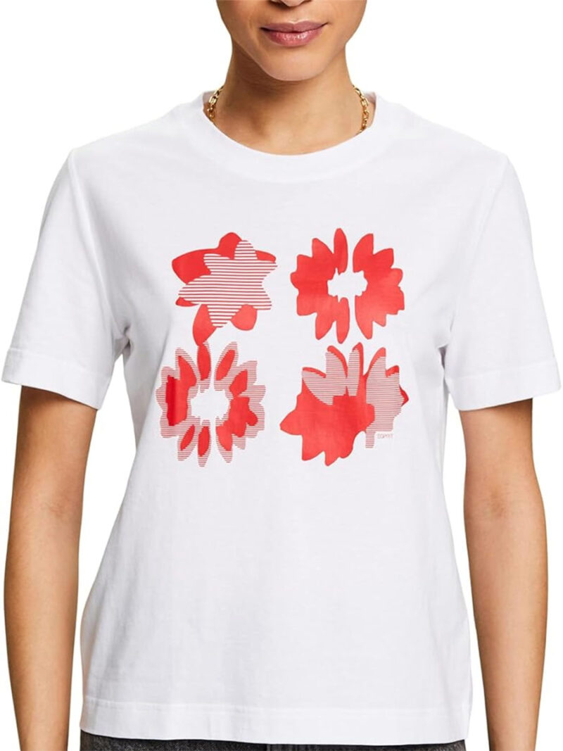 Esprit t-shirt 014EE1K320 printed cotton white