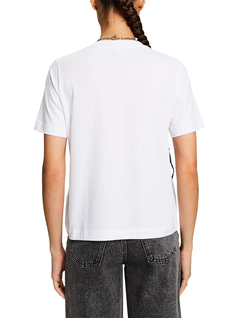 T-shirt Esprit 014EE1K320 coton imprimé blanc