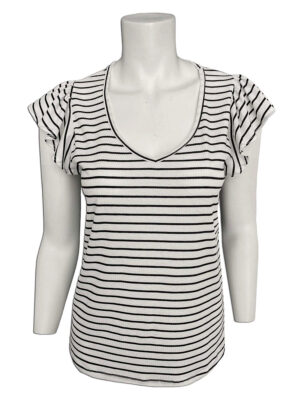 Motion MOM4083 black stripe short-sleeved t-shirt