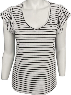 Motion MOM4083 black stripe short-sleeved t-shirt