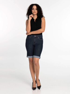 Bermuda jeans Lois 2909-6980-05 Erika high waist relaxed fit dark blue