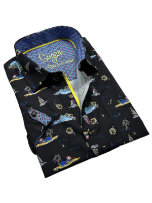 Sugar BALEFUL-S Jet short-sleeved shirt with black combo print