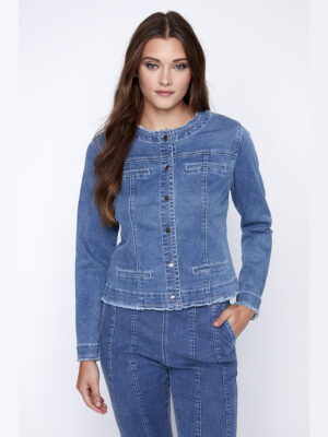 CoCo Y Club Jacket Jeans 241-1840 in stretch medium blue denim