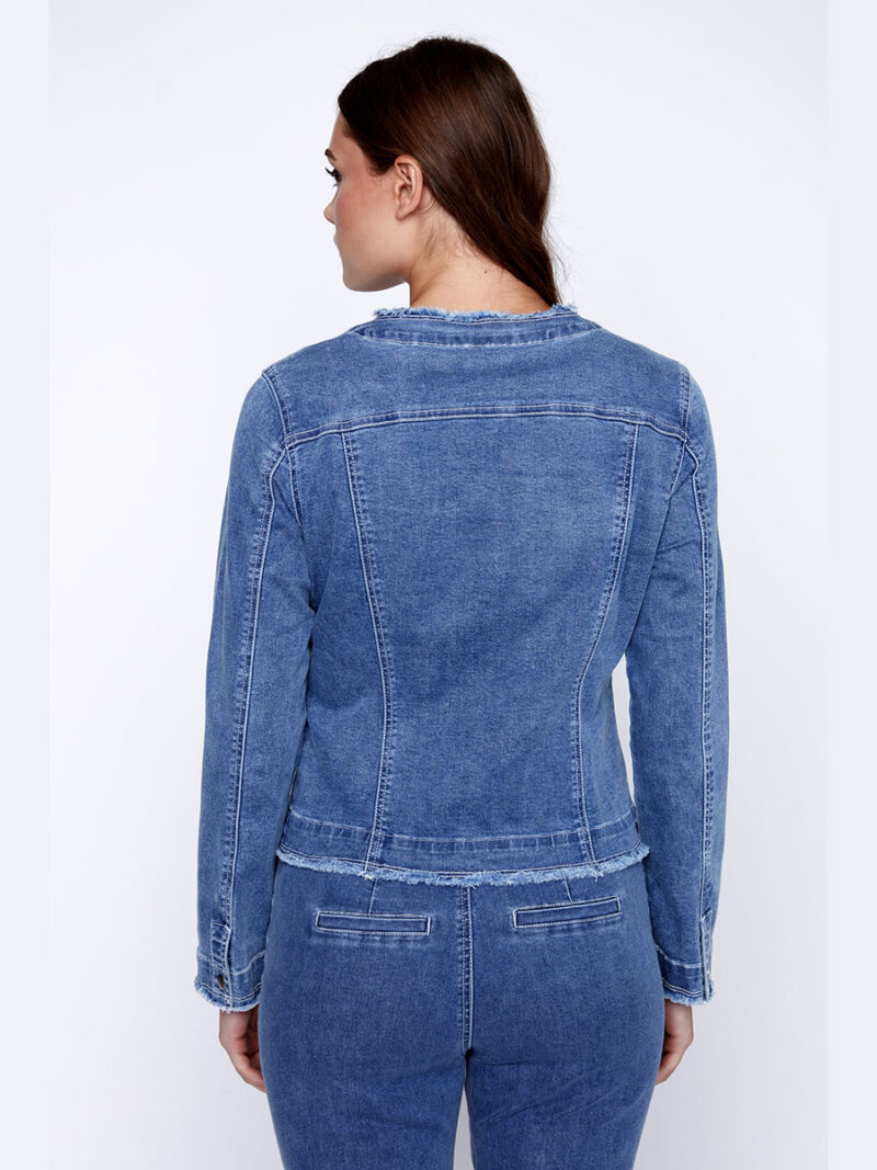 Jacket Jeans CoCo Y Club 241-1840 en denim bleu moyen extensible