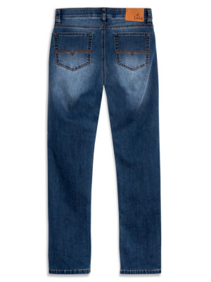 Jeans Peter Lois slim 1160-6972-82 en denim léger extensible et confortable bleu moyen
