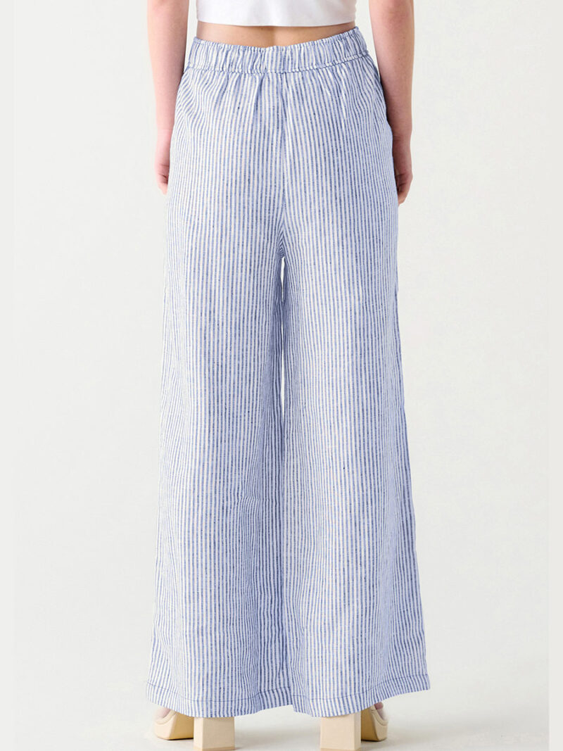 Dex 2322744D white and blue striped print pants