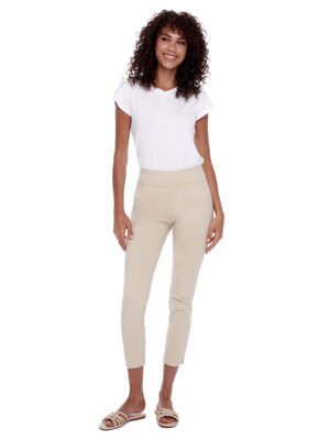 Pantalon cheville UP 65027A extensible et confortable avec taille enfilable couleur beige