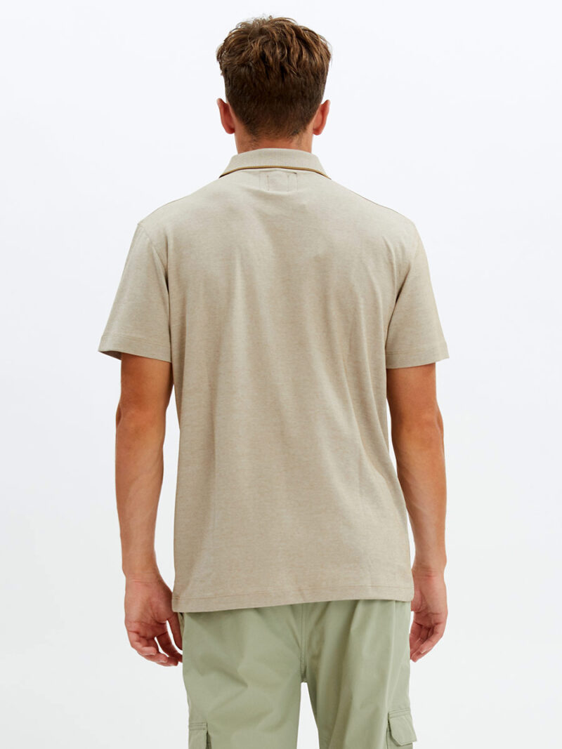 Point Zero polo shirt 7061503 short sleeve textured pique beige color