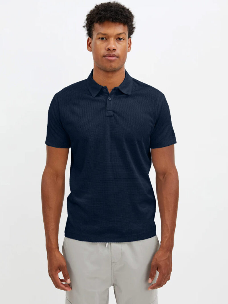 Point Zero Polo 7261525 stretchy and comfortable with a waffle texture navy color