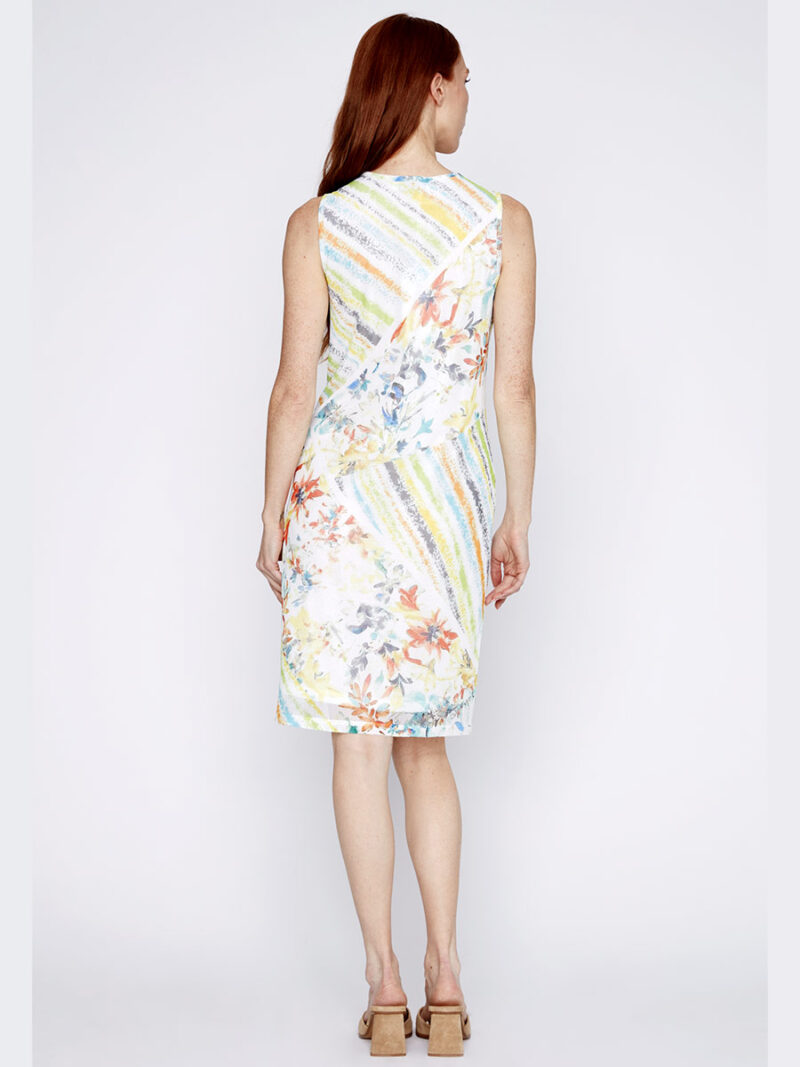 CoCo Y Club Dress 241-2314 in Multicolor Combo Sleeveless Printed mesh