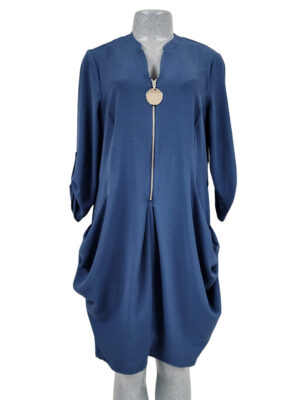 Dévia dress F364D 3/4 sleeves blue denim