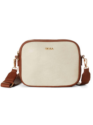 Skyla Alicia shoulder bag with adjustable strap in beige color