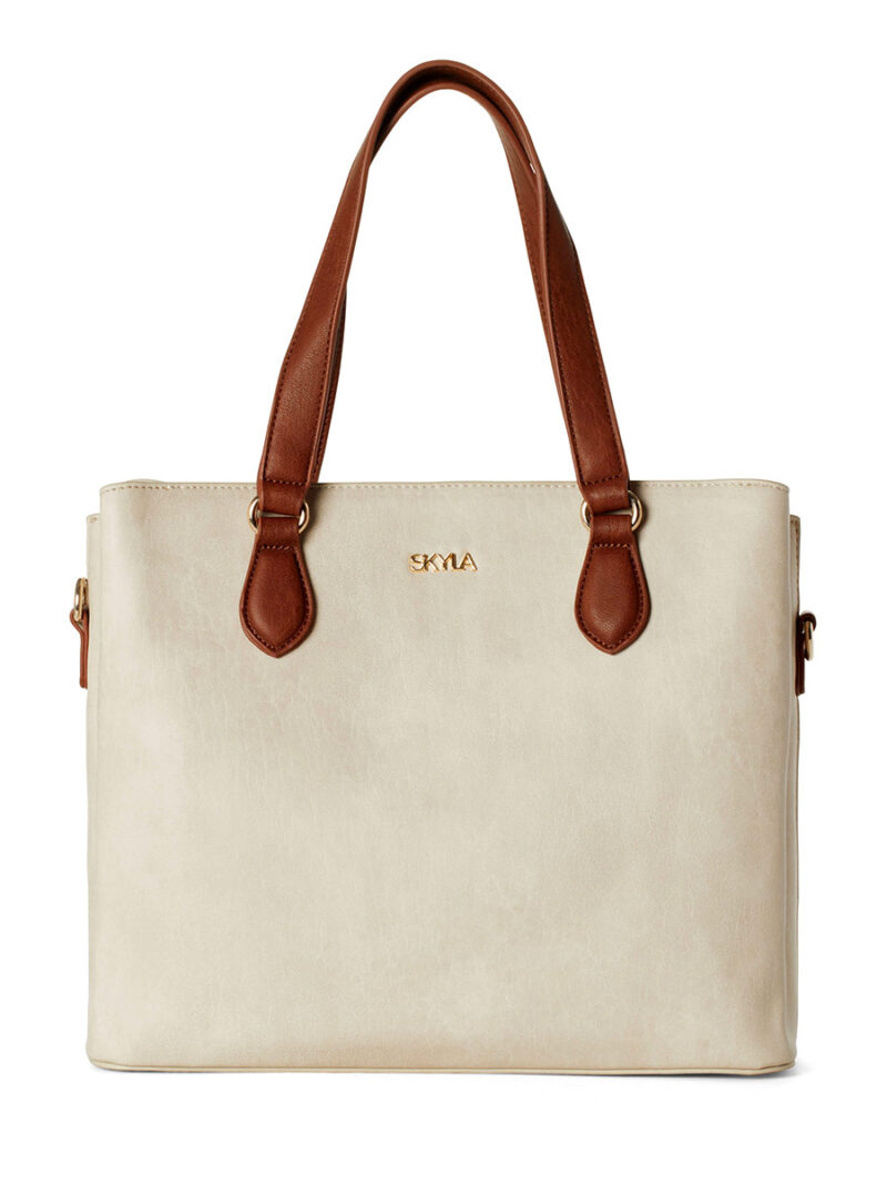 Skyla Tanya beige handbag with shoulder strap