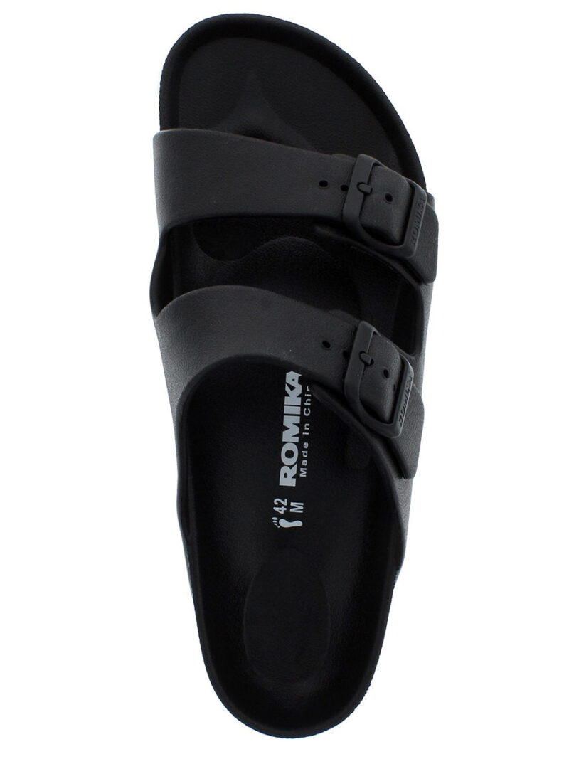 Romika R499912M black sandal with 2 adjustable buckles