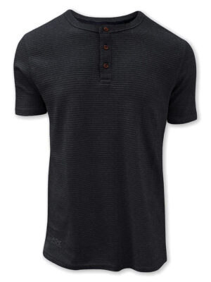 T-Shirt Point Zero 7261209 manches courtes style Henley texturé noir