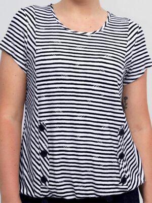 DEVIA S102T short-sleeved t-shirt with navy stripes