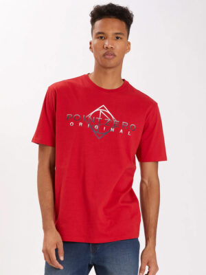 T-Shirt Point Zero 7261001 manches courtes imprimé rouge