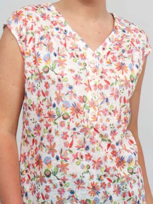 DEVIA S195T floral print sleeveless top